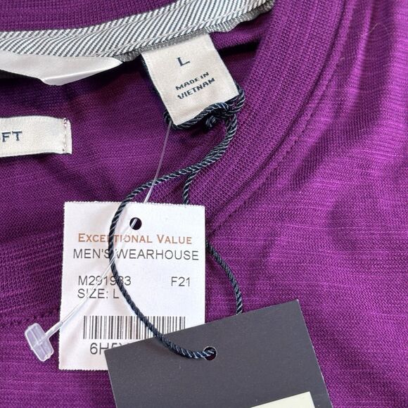 Joseph Abboud Purple Liquid Soft T-shirt Size L lightweight short sleeve casual - Picture 10 of 13